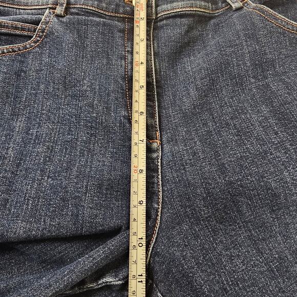 St. John Caviar Denim 5-Pocket Jeans Straight Leg Relaxed Cropped Size 12 - Picture 10 of 12